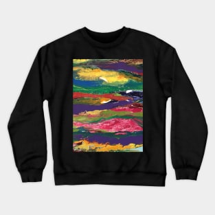 Layered Rainbow Colors Abstract Crewneck Sweatshirt